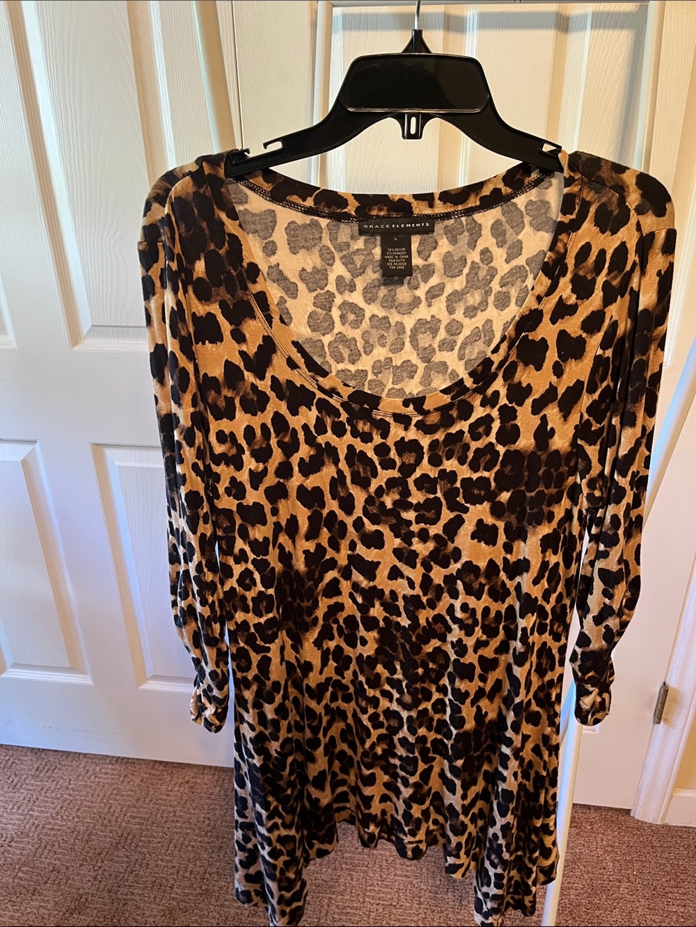 Grace Elements Leopard Print Tunic - Brown and Black PTP23” L 28” & 36”